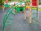 Modern Children's Outdoor Sports Play Complex with Slide, Rope Wall