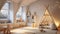 Modern childrenâ€™s room interior design in white Scandinavian style