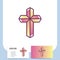 Modern church 3d cross logo. Christian symbol for baptist or lutheran denomination