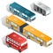 Modern city buses isometric vectors collection