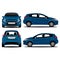 Modern city car full colour view all illustration vector