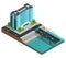 Modern City Isometric Composition