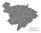Modern City Map - Bergisch Gladbach city of Germany with districts grey DE