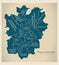 Modern City Map - Braunschweig city of Germany with boroughs and