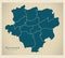 Modern City Map - Dortmund city of Germany with boroughs DE