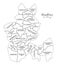 Modern City Map - Dudley city of England with wards and titles UK outline map