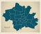 Modern City Map - Munich city of Germany with boroughs DE