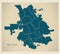 Modern City Map - San Jose city of the USA with neighborhoods