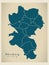 Modern City Map - Wurzburg city of Germany with boroughs DE