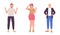 Modern city residents semi flat color vector characters set