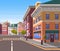 Modern City Street, Realistic Tranquil Town Look