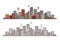 Modern city, view. Cityscape, urban landscape, construction concept. Vector illustration