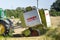 A modern claas farming trailer on a tractor near schwerin germany