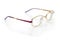 Modern classic eyeglasses for women in yellow metal frame