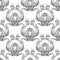 Modern classic Rococo ornament vintage seamless pattern motive black and white