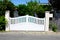 Modern classic white aluminum home gate portal of suburbs door house