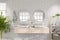 Modern classical style luxury white sink counter 3d render