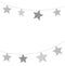 Modern, clean background with black and silver star garlands