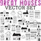 Modern Clean Great Houses Vector Set for holidays, architecture,, and homes