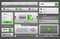Modern Clean Website Design Elements Grey Green Gray: Buttons, Form, Slider, Scroll, Carousel