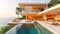 Modern Cliffside Villa with Infinite Pool at Sunset