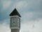 Modern clock tower in the Kaluga region of Russia.