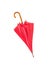 Modern closed red umbrella isolated on