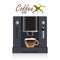 Modern coffee machine for home, restaurant, office or cafe. Coffee break concept illustration. Coffee machine pours freshly brewed