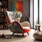 Modern Colored Chair In The Style Of Tristan Eaton - Bold Curves And Retro Design