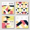 Modern colorful abstract geometric covers set
