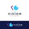Modern colorful abstract Logo vision, digital vision, optical vision, technology vision, planetary vision and vision center.