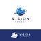 Modern colorful abstract Logo vision, digital vision, optical vision, technology vision, planetary vision and vision center.