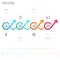 Modern colorful business timeline circle arrow infographics template with icons and elements