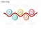 Modern colorful business timeline circle infographics template with icons and elements