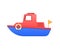 Modern colorful children s toys. Beautiful children s colored boat. Water vehicle.