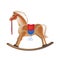 Modern colorful children`s toys. Horse rocking, entertainment, swing, carousel.