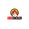 Modern colorful FIRE CHICKEN spacy logo design