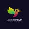 Modern colorful flying humming bird logo icon vector template