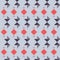 Modern colorful geometric seamless pattern tile in red, grey and white. futuristic design