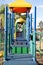 Modern colorful kids playground - swings, slides, steps and ladders. Outdoor plastic playing area for children