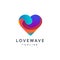 Modern colorful Love wave logo icon vector template