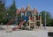 Modern colorful playground without children ground outdoor