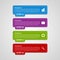 Modern colorful squares infographic options banner.