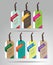 Modern colorful tags and hanging labels design with sample text, create by vector