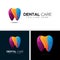 Modern colorful tooth logo design, creative dental care logo illustration vector template, previews in black and white icon