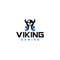 Modern colorful VIKING GAMING playing logo design