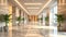 Modern commercial building lobby, office corridor, hotel passageway