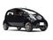 Modern compact electric black car - closeup