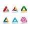 Modern for company industrial construction tech colorful triangle Logo Set