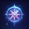 Modern Compass Rose Icon, Elegant Design, Glowing Digital Aesthetic.